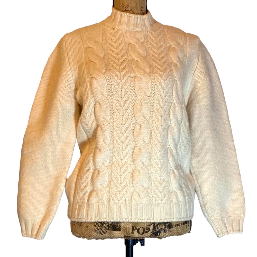 Gran Sasso Cashmere-Wool Blend Women’s Mock Neck Pullover Sweater